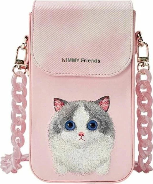 Çantë telefoni, Nimmy Big Eyed Pet 2.0 Cat 3-in-1, rozë