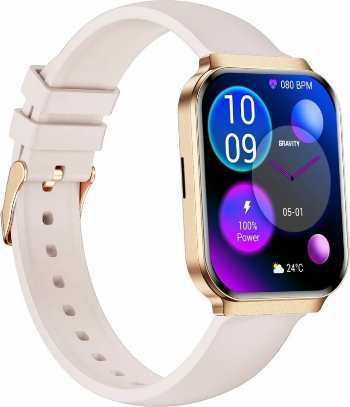 Smartwatch Gravity GT44-2, rozë gold, me rrip dhe byzylyk