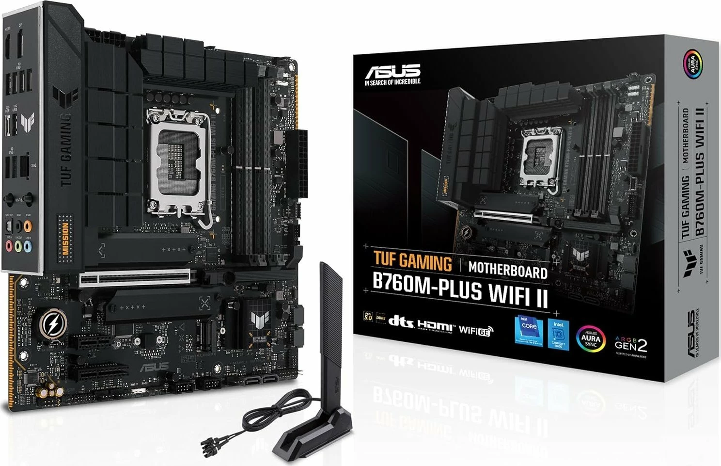 Pllakë amë Asus TUF GAMING B760M-PLUS WIFI II Micro ATX, WiFi 6E, Bluetooth