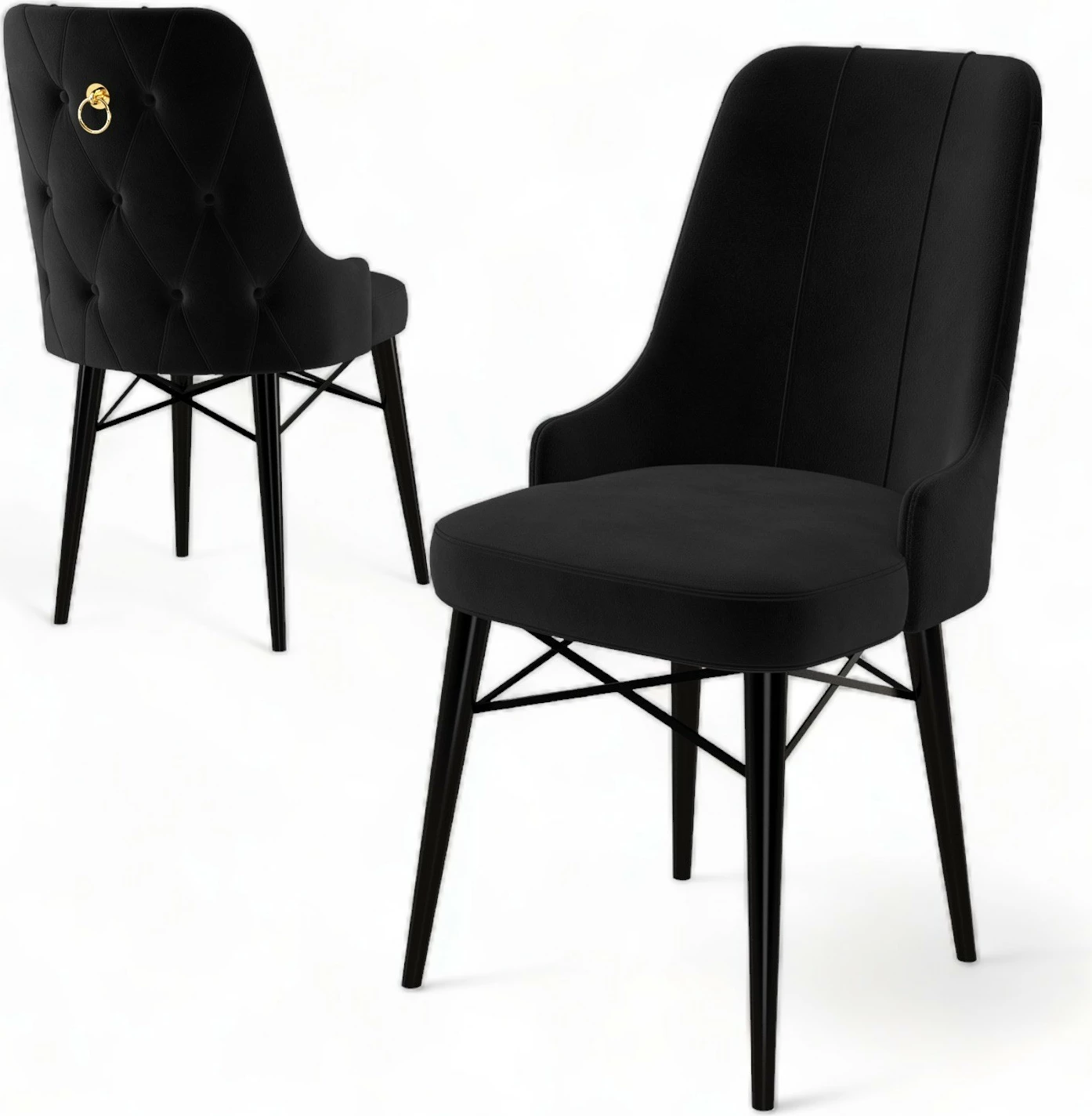 Set karrigesh (4 copë) Hanah Home, Pare, e zezë