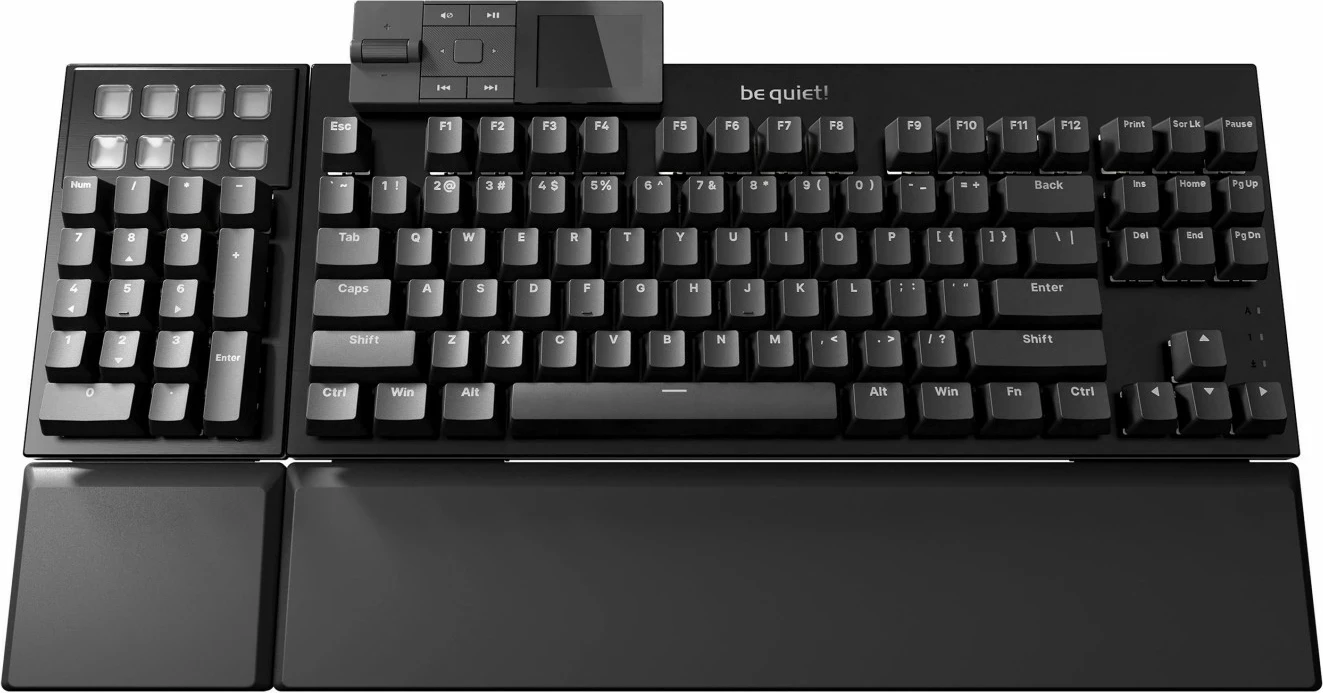 Tastierë mekanike be quiet! Dark Mount Silent Linear, RGB, full-size, me wrist rest, e zezë