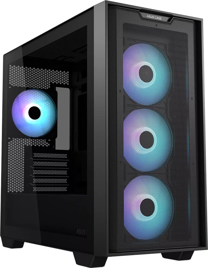 Kasë ASUS A21 PLUS microATX Tempered Glass, 4x ARGB ventilatorë, e zezë