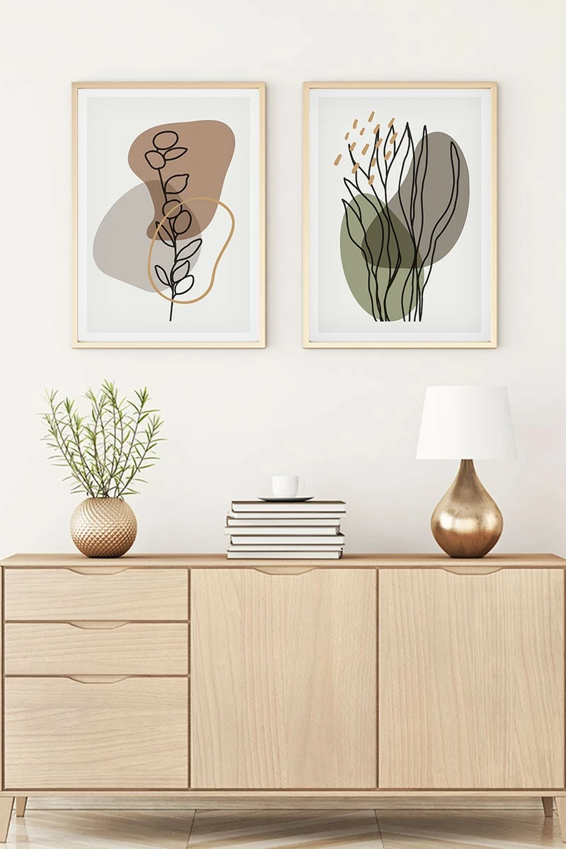 Pikturë dekorative me kornizë MDF (2 copë), Wallity, Huhu115, 30x40
