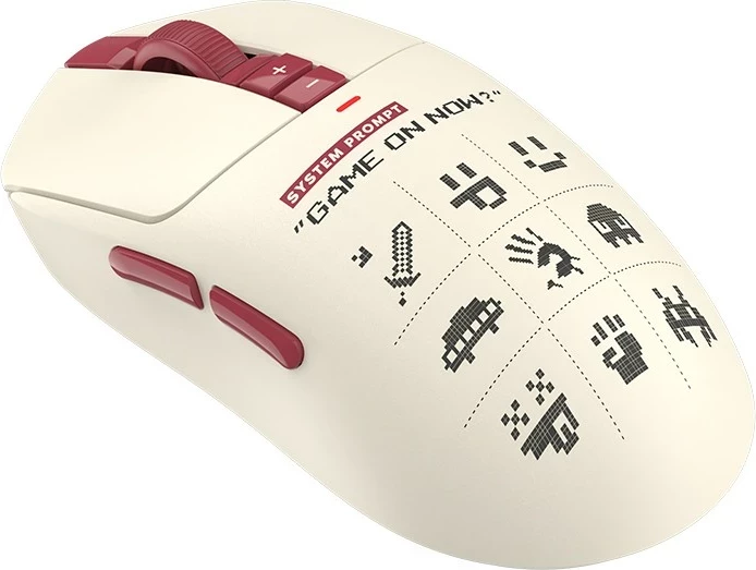 Maus A4-Tech Bloody R72 ULTRA DUO Pixels Red, wireless, RGB, i bardhë