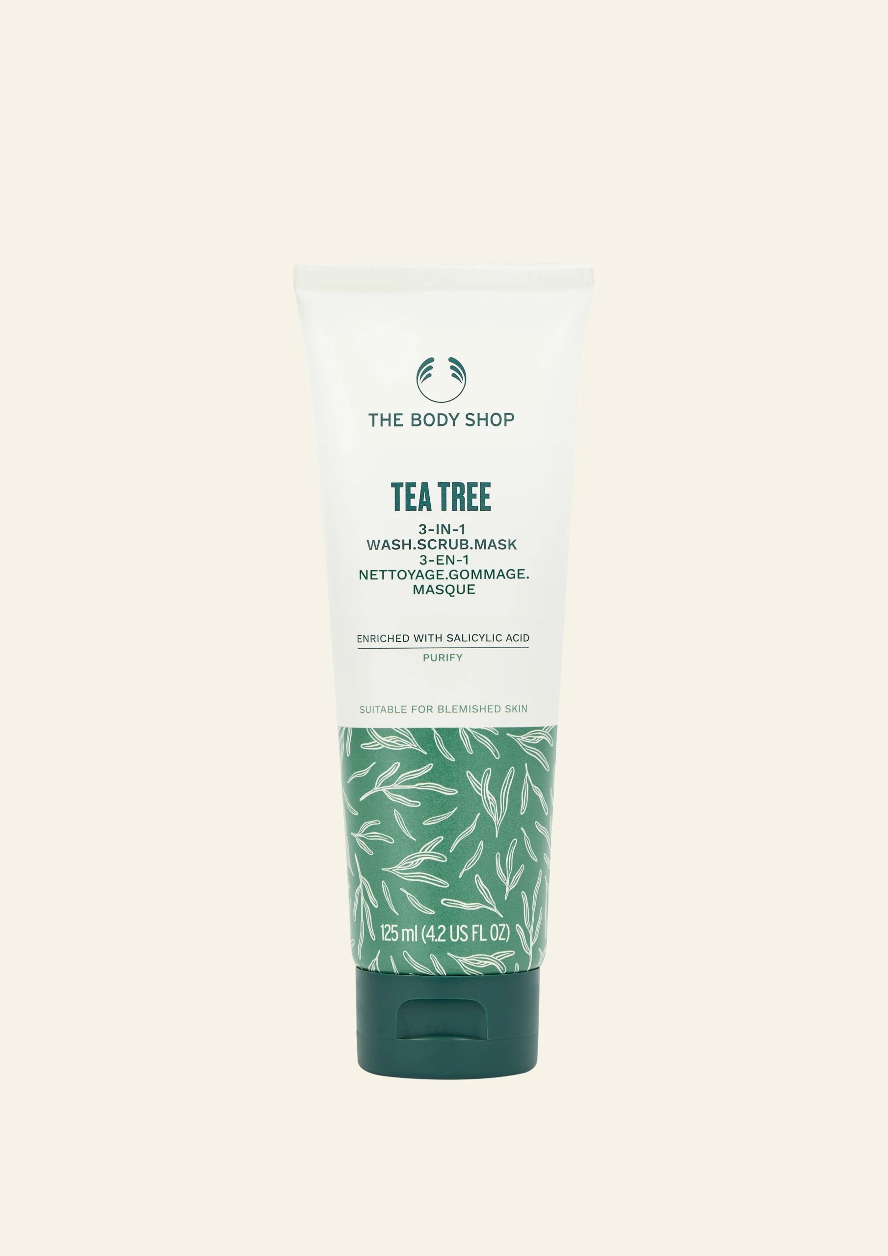 Tea Tree 3-in-1 Pastrues, Scrab & Maskë 125 ML