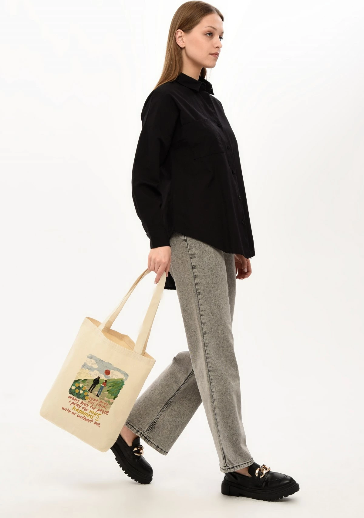 Torbë tote Zoozie Bags, 0540, ngjyrë krem