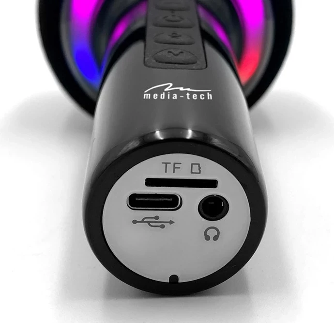 Mikrofon karaoke Media Tech MT399 me Bluetooth, i zi