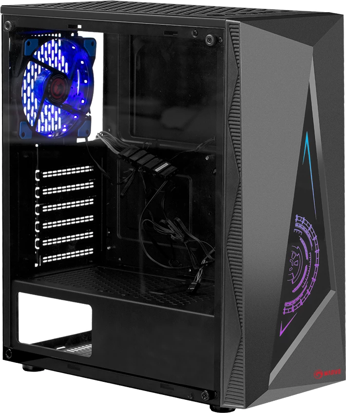Kasë Marvo CA-119 ATX mid-tower, RGB, xham i temperuar, e zezë