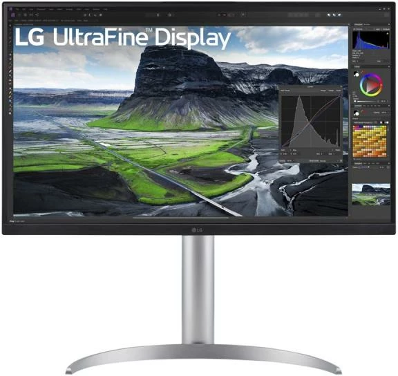 Monitor, LG, UltraFine 27UQ850V-W 27UQ850VW (27UQ850V-W.AEU), 27 inç 4K, argjendtë, e zezë, e bardhë
