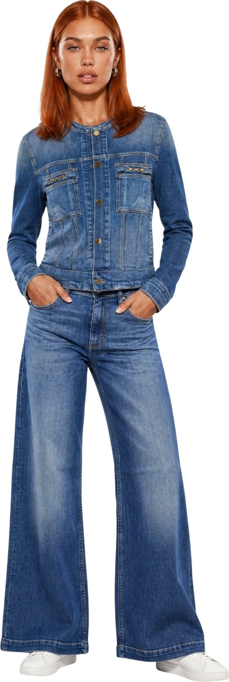 Jakne xhinsi Guess Ivy W6YN03 D1341 për femra, denim [Madhësia: M]
