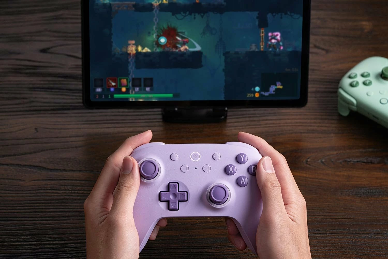 Gamepad 8BitDo Ultimate 2C Wireless për PC/Android, Hall Effect, 14 butona, 2.4GHz + USB-C, Vjollcë, set me dongle + kabllo