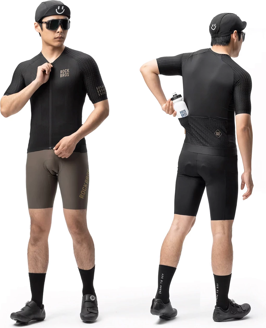 Jersej çiklizmi Rockbros YDDX011 Diamond, mëngë të shkurta, 3D mesh, slim-fit, me zinxhir, madhësi M, e zezë