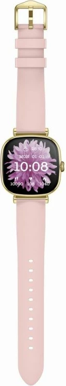 Smartwatch për femra Gravity GT32-1, gold me rrip rezervë rozë