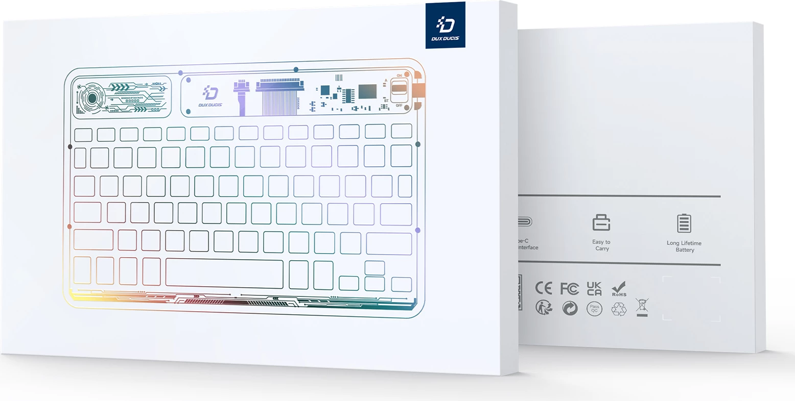 Tastierë wireless Dux Ducis CK Series, për laptop/tablet/celular, transparent/blu