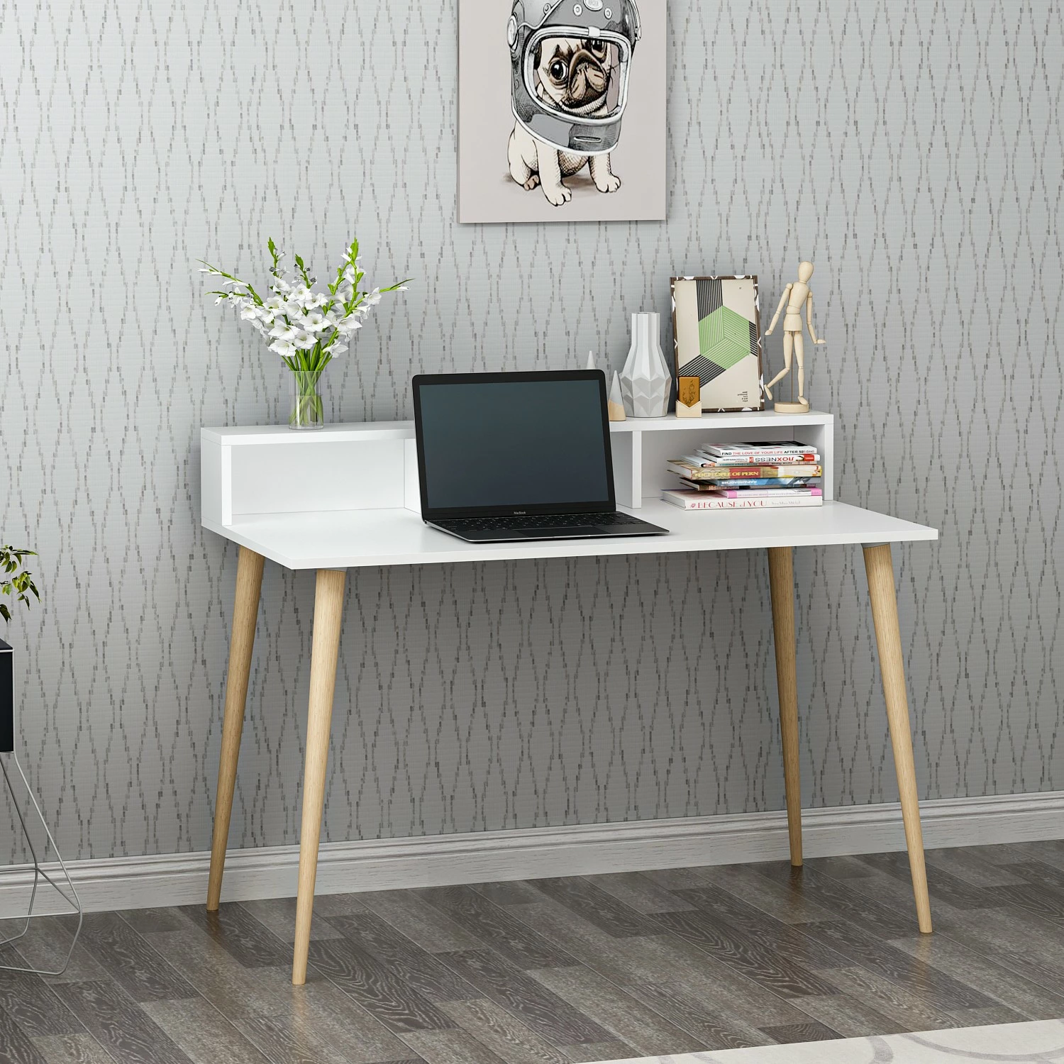 Tavolinë studimi Hanah Home, Ronas 120, e bardhë