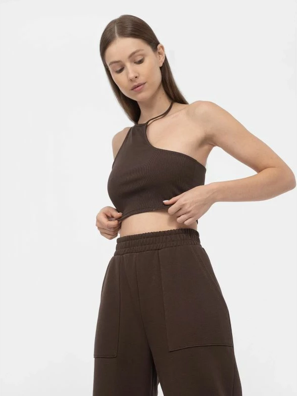 Crop top njëkrahëshe 4f për femra