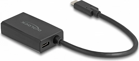 Adapter DeLOCK DisplayPort (femër) në USB-C (mashkull) DP Alt Mode, 4K, PD 85W, i zi