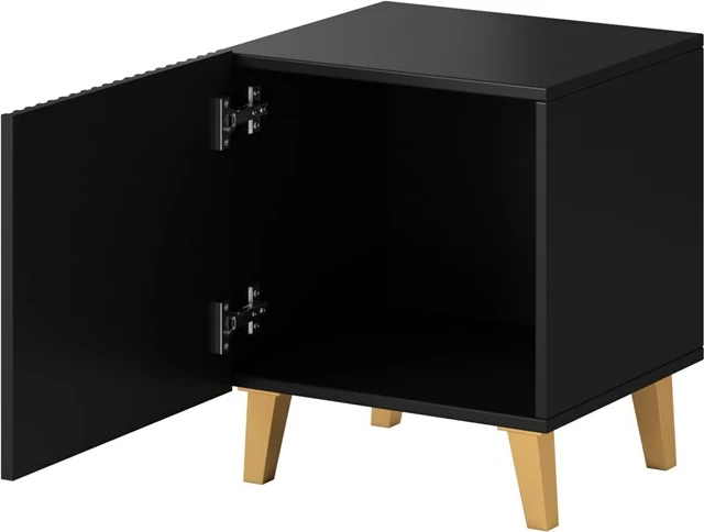 Komodinë Cama, PAFOS, 45x40x51 cm, e zezë / mat