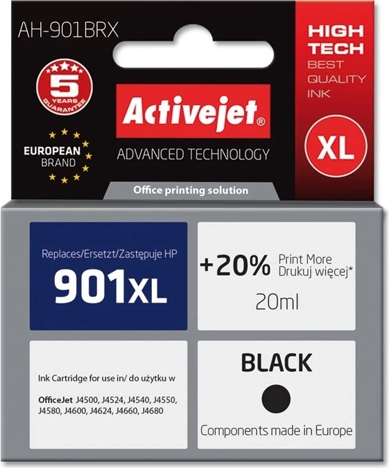 Ngjyrë Activejet AH-901BRX për printer HP, e zezë