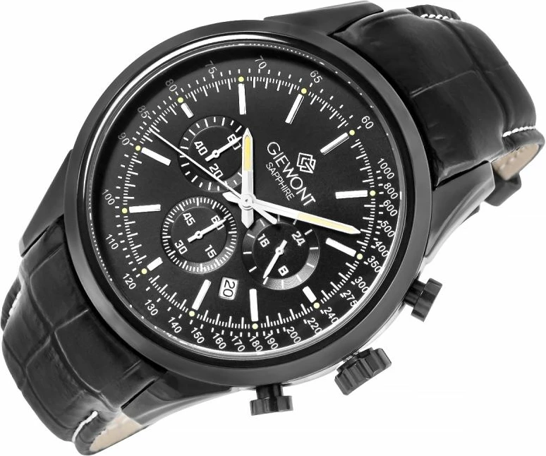 Orë dore meshkuj Giewont GW7650-A4, e zezë