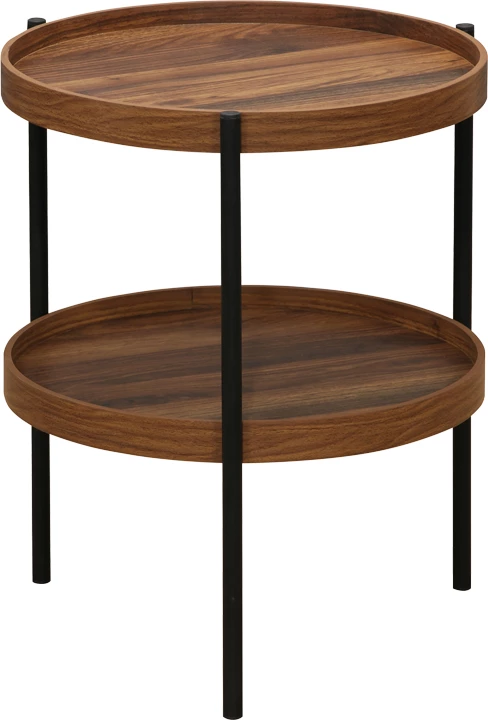 Tavolinë anësore Portogie, MDF ngjyrë arre, metal i zi, 40x50cm