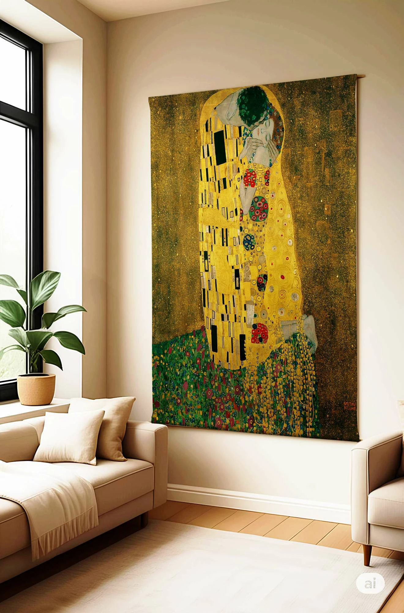Pikturë dekorative poliestër, shumëngjyrëshe, Wallity Polybaby 24, 145x200cm