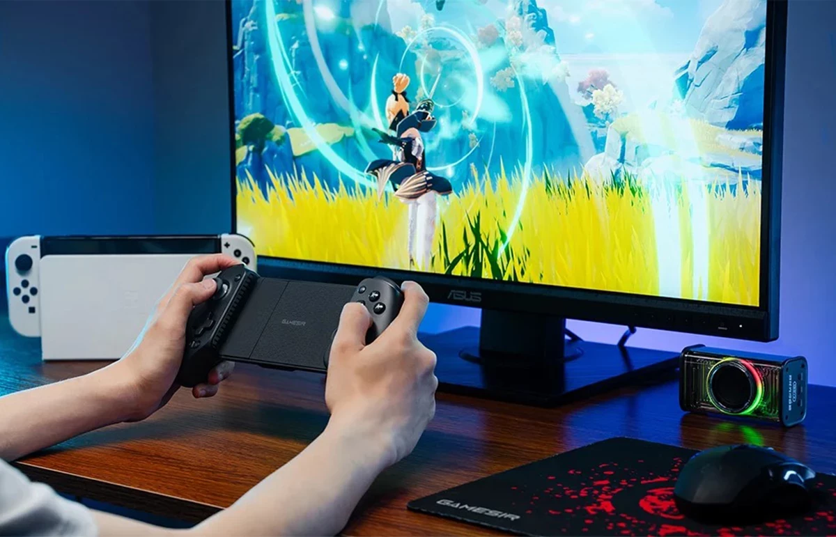 Kontroller lojërash GameSir G8+ Bluetooth, 1000 mAh, USB-C, për Android/iOS/Switch/Tablet/PC, me mbajtëse telefoni, i zi