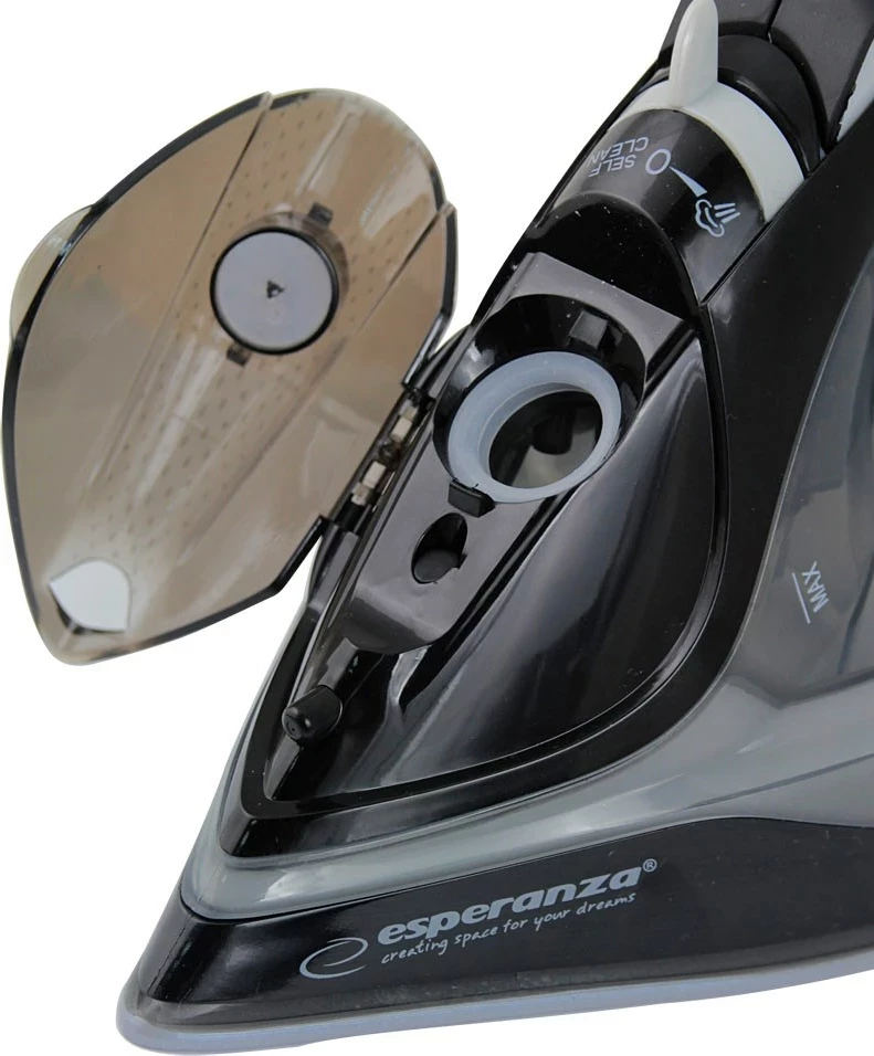 Hekur Esperanza EHI011 me avull, pllakë qeramike, 2600 W, Gri e Zi