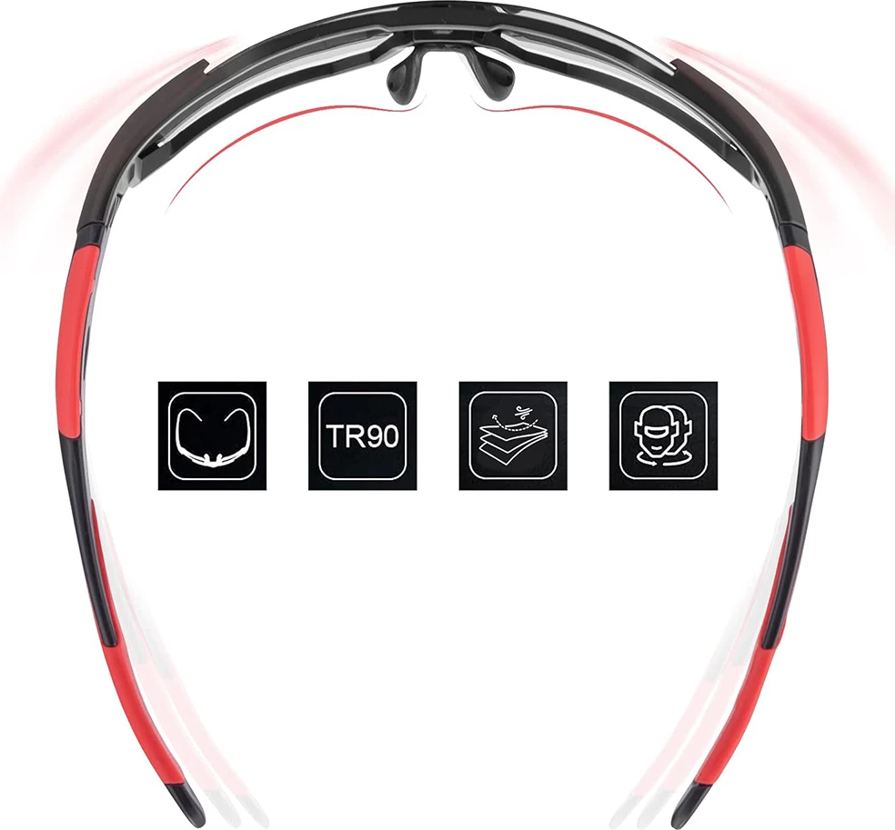 Syze çiklizmi Rockbros 10183, polarizuese, të kuqe