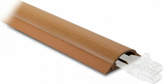 Kanal kabllosh DeLOCK 50 x 13 mm, 1 m, vetëngjitës, pamje druri, kafe
