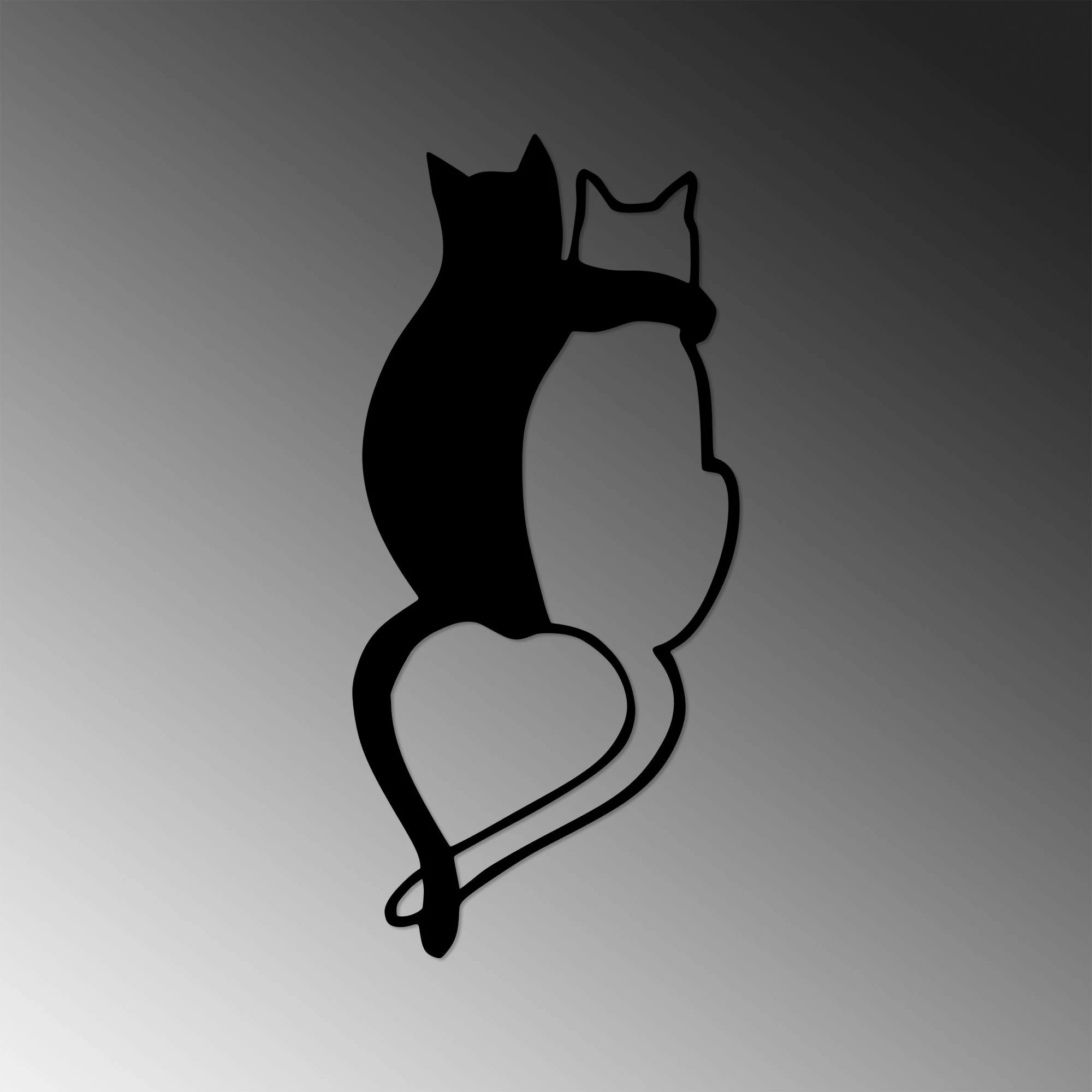 Aksesor dekorativ metalik për mur, Love Cats - 478