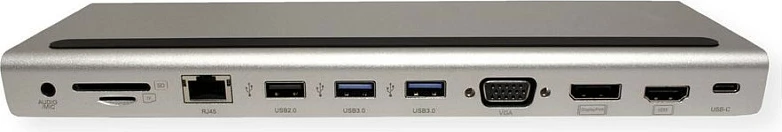 Docking station USB-C VALUE Multiport USB 3.2 Gen 2, 4K HDMI/DP, VGA, LAN, PD, lexues SD/microSD, Gri