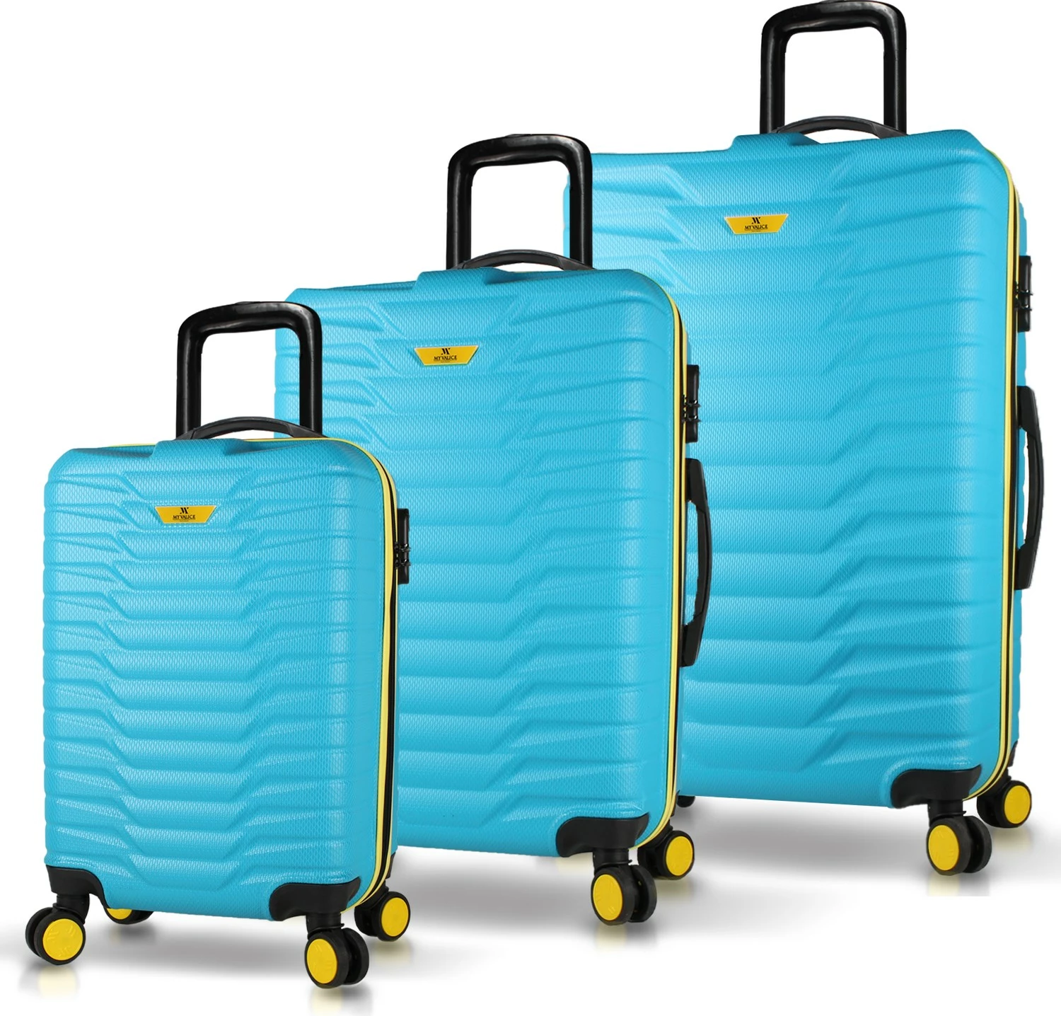 Set valixhesh (3 copë), ngjyrë turquoise, Zoozie Bags, 5592