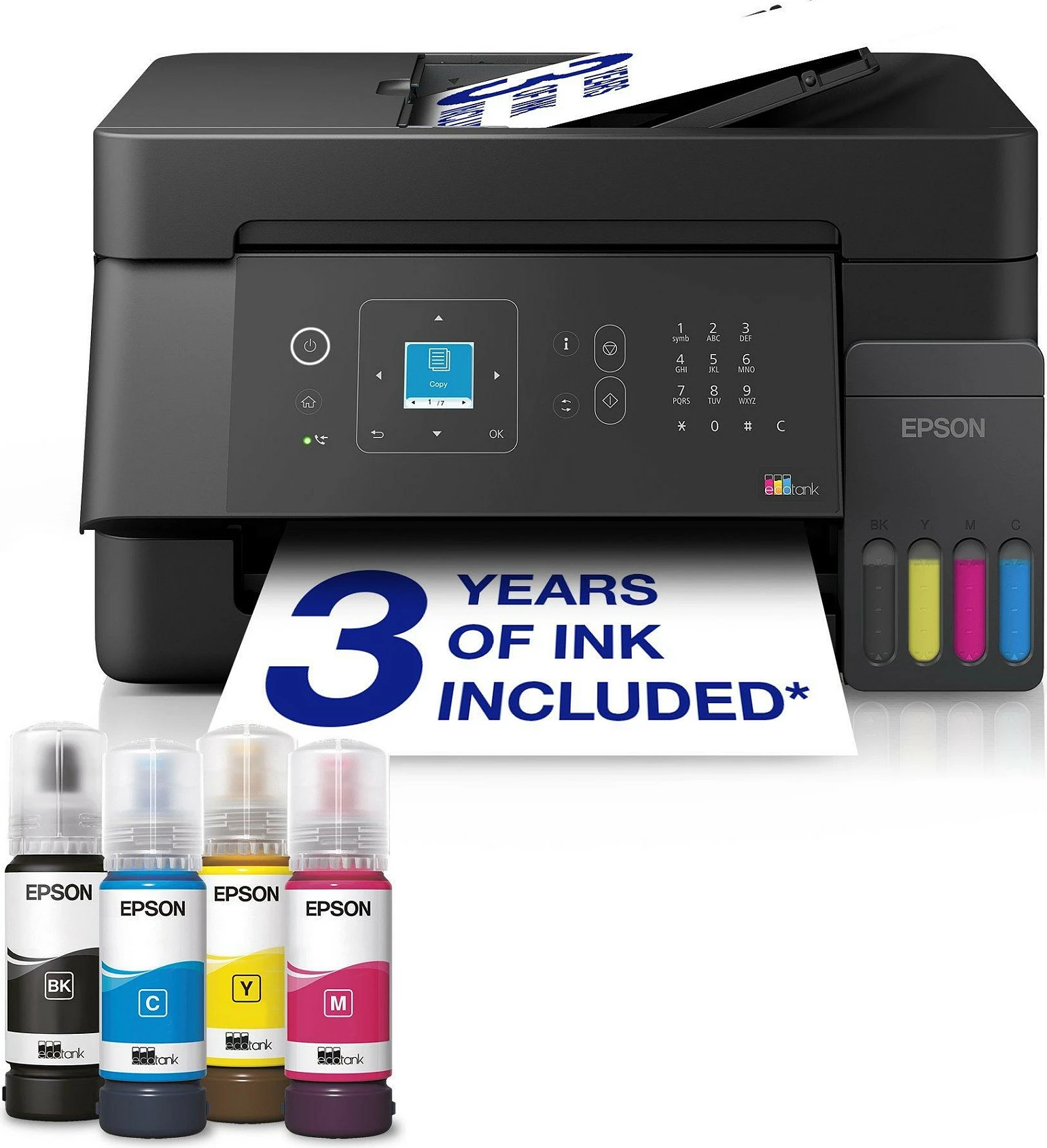 Printer multifunksional Epson EcoTank ET-4900, 4-në-1, Inkjet me ngjyra, A4, 11 faqe/min, i zi