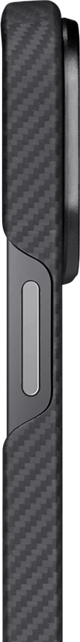 Mbështjellës Pitaka Air Case për iPhone 13 Pro, aramid fiber 600D, 0.6mm, Qi-compatible, Black/Grey Twill 6