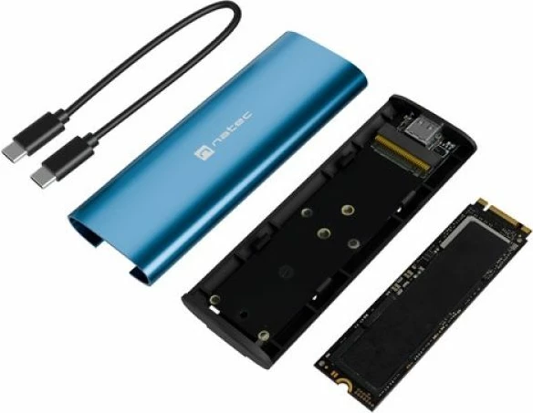 Kuti SSD NATEC Rhino M.2 NVMe Lite, USB-C 3.2, kaltër