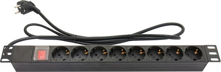 Zgjatues rryme 19" GoodConnections GC-N0076, 8x Type F, 1.8 m, 3800 W, i zi
