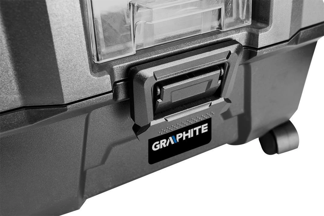 Fshesë industriale me bateri Graphite 58GE105 10L HEPA, funksion fryrjeje, punë e thatë/e lagësht, zi/gri