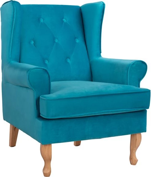 Bergere BRANDON, kadife, ngjyrë turkeze, 81x83x101cm, FH3073.18