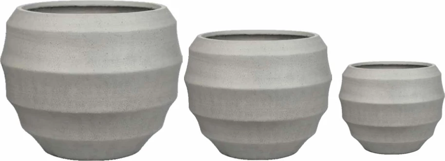 Set vazo FLORRA 3 copë, gri, 54.3x54.3x47.5cm, MgO