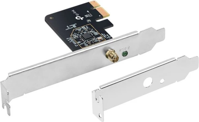 Adapter Wi‑Fi PCIe, TP-Link Archer T2E, AC600 Dual-Band, e zezë/argjend