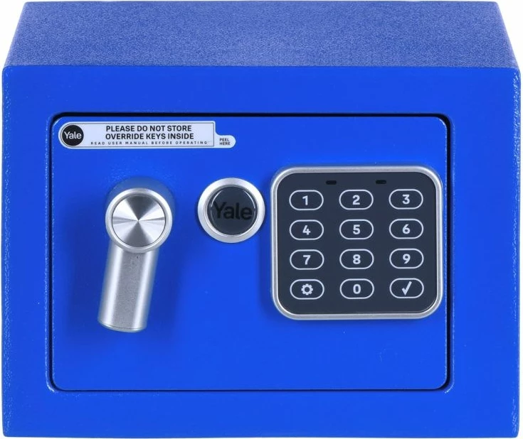 Kasafortë elektronike Yale, mini, e kaltër