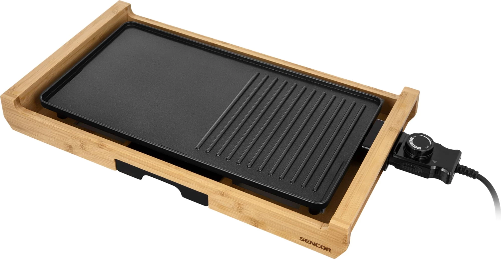 Grill elektrik Sencor SBG 206BK, 43 x 23 cm, bamboo