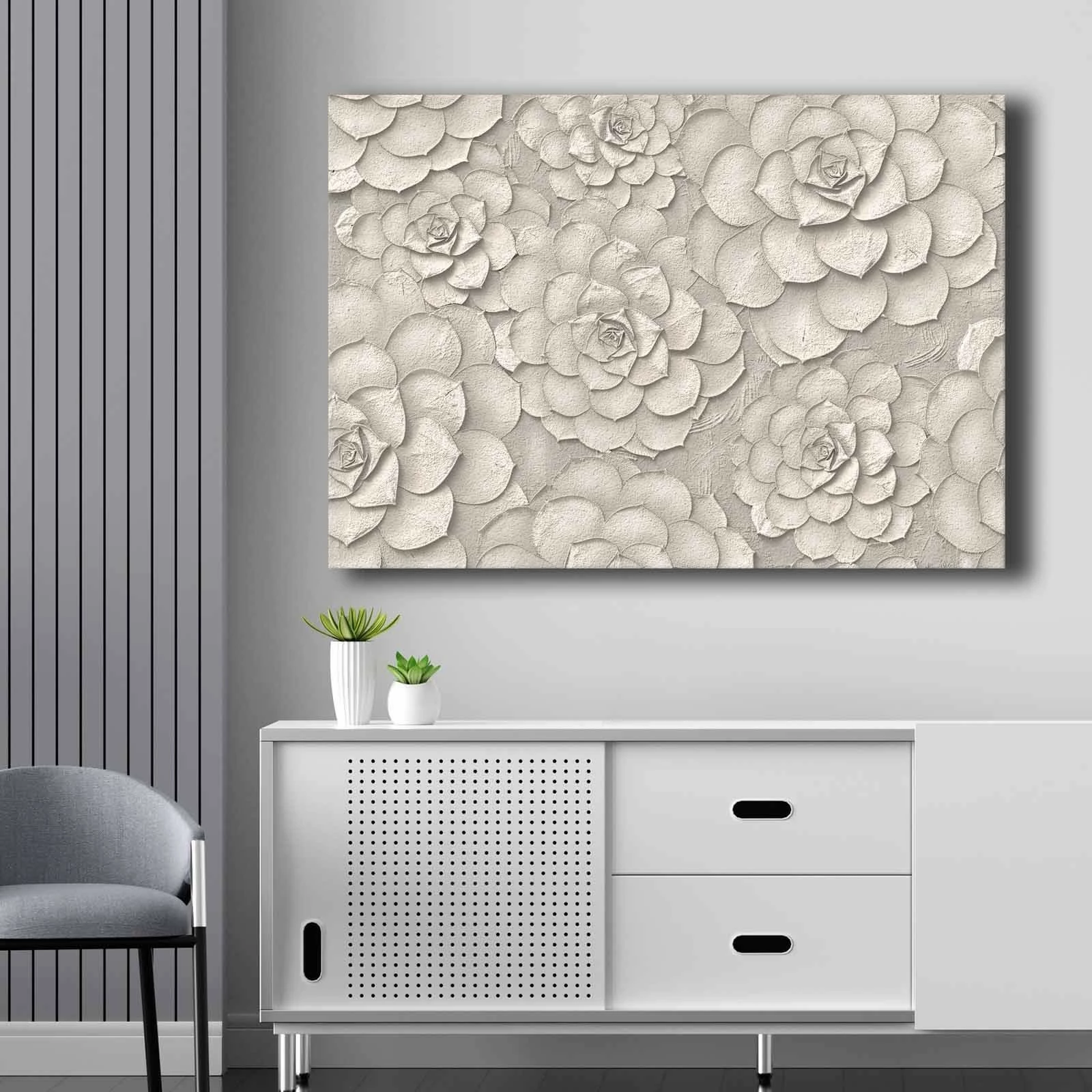 Pikturë dekorative në kanavacë, ngjyrë bezhë, 70x100cm, Wallity 70100NISC-017
