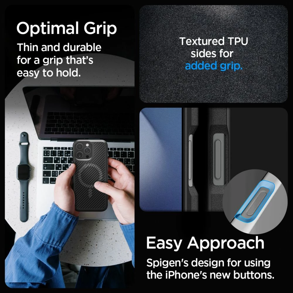 Mbështjellës Spigen Core Armor Mag me MagSafe për iPhone 16 Pro, e zezë
