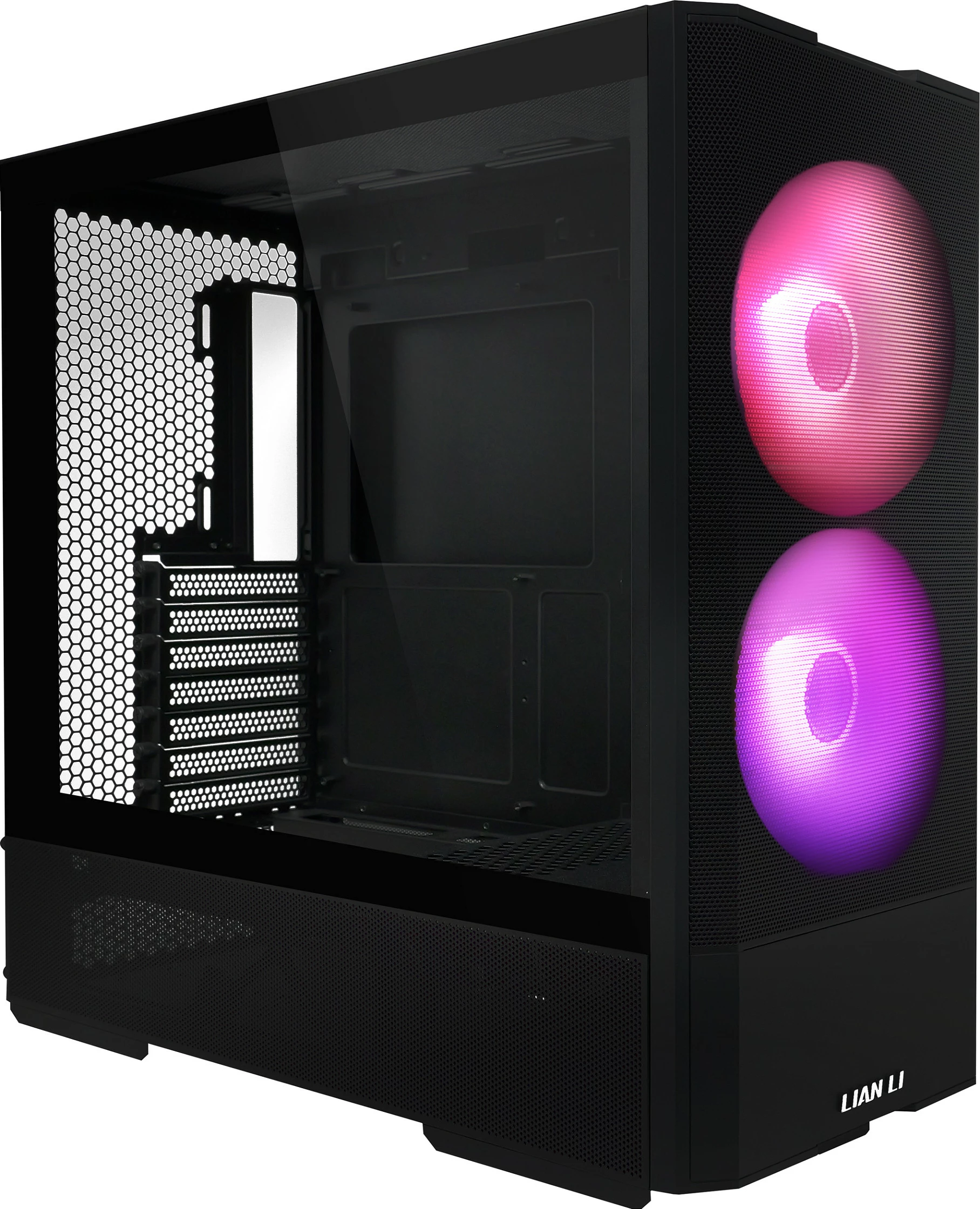 Kasë Lian Li LANCOOL 207, Midi Tower, panel xhami, RGB, e zezë