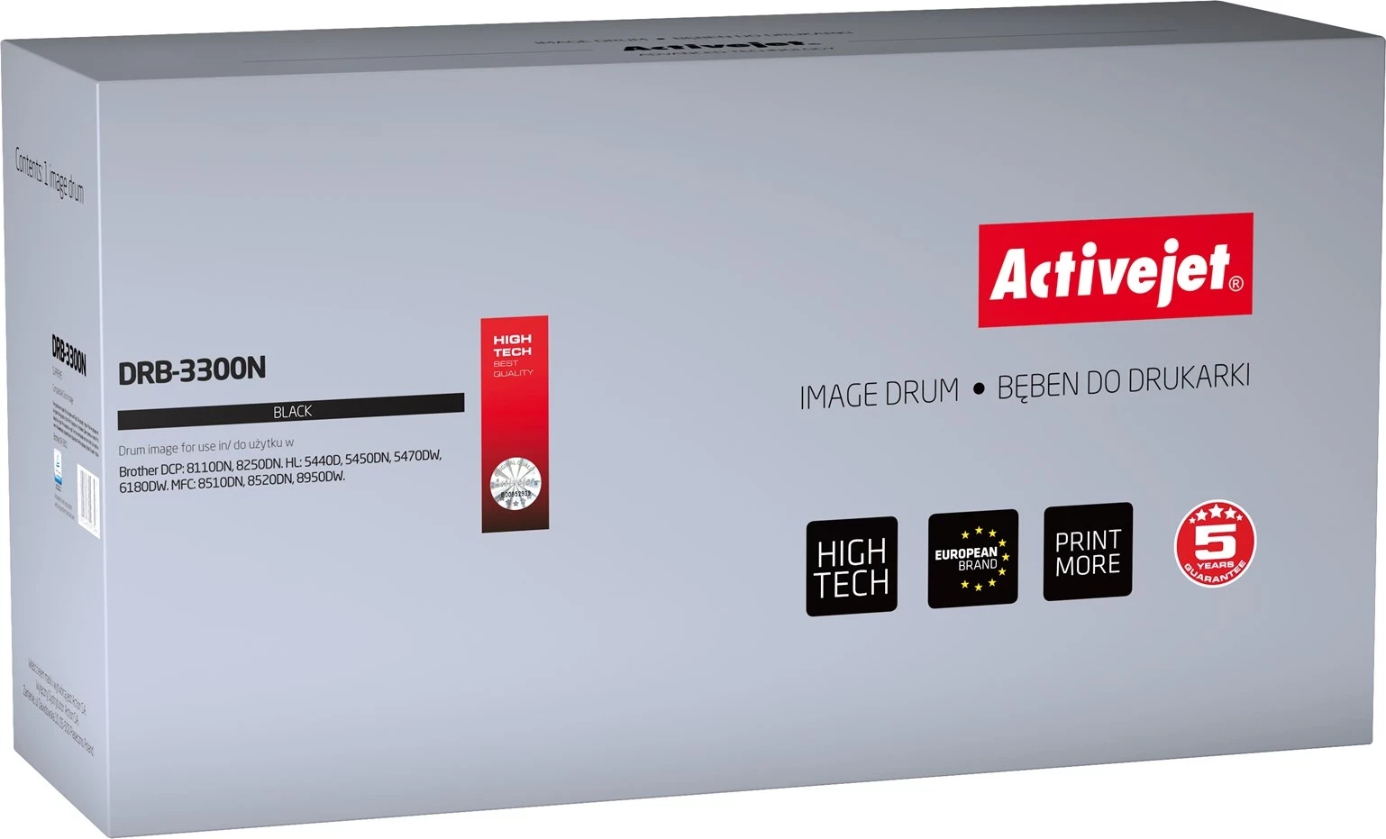 Drum zëvendësues Activejet DRB-3300N për printerë Brother DR-3300, i zi