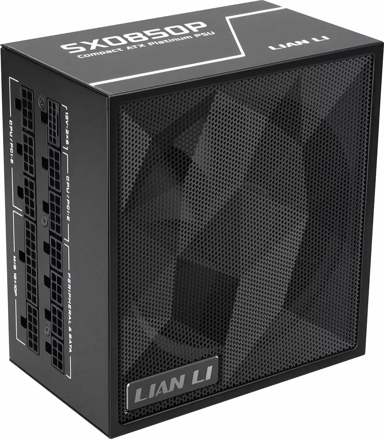 Furnizues rryme Lian Li SX Platinum SX0850P 850W 80 Plus Platinum, ATX 3.1, modular i plotë, PCIe 5.1 (12V-2x6), i zi