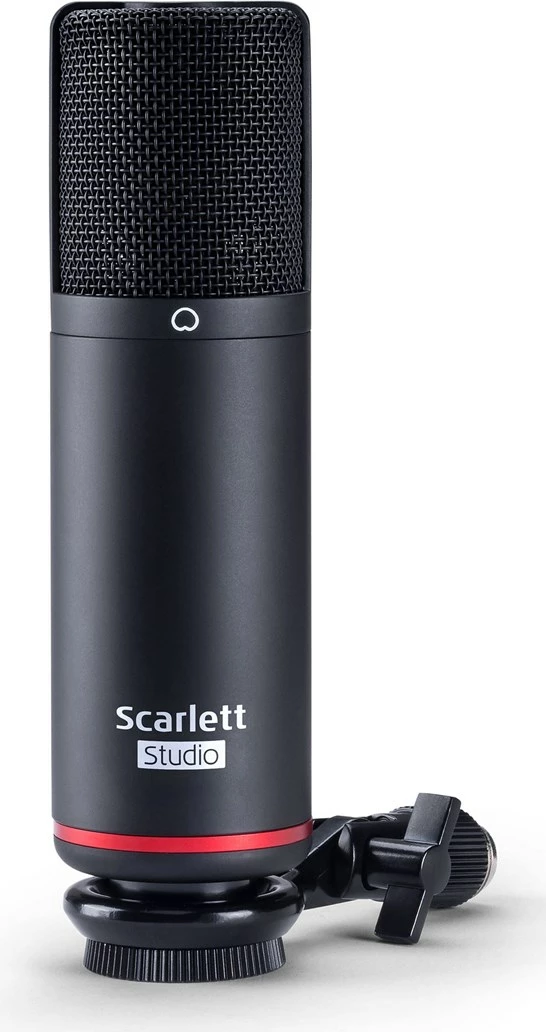 Set studio Focusrite Scarlett 2i2 Studio me mikrofon, kufje dhe interfejs audio, Kuqe