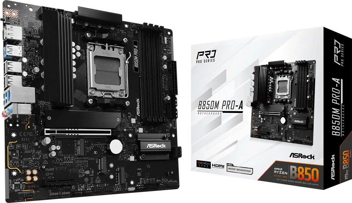 Pllakë amë ASRock B850M PRO-A, Socket AM5, micro ATX, DDR5, e zezë
